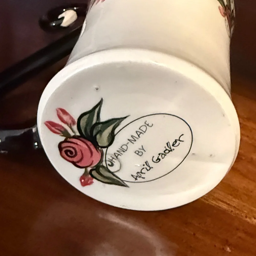 Cat Design Ceramic Mug with Black‎ Handle